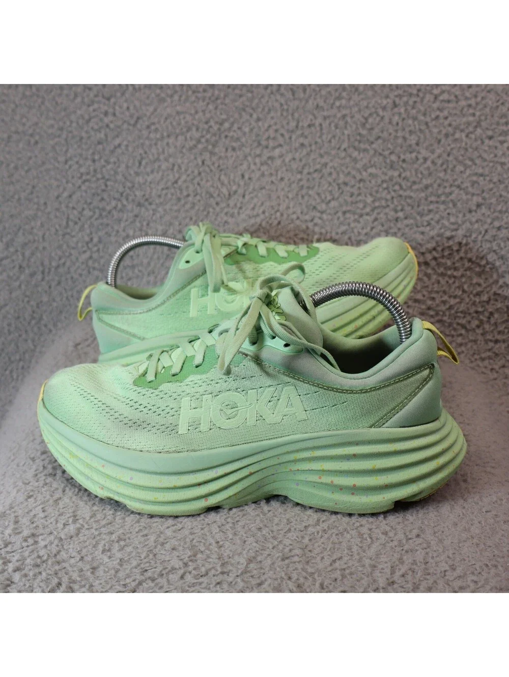 Hoka One Women Sz 8.5B BONDI 8 Lime Glow Lemonade 1127952